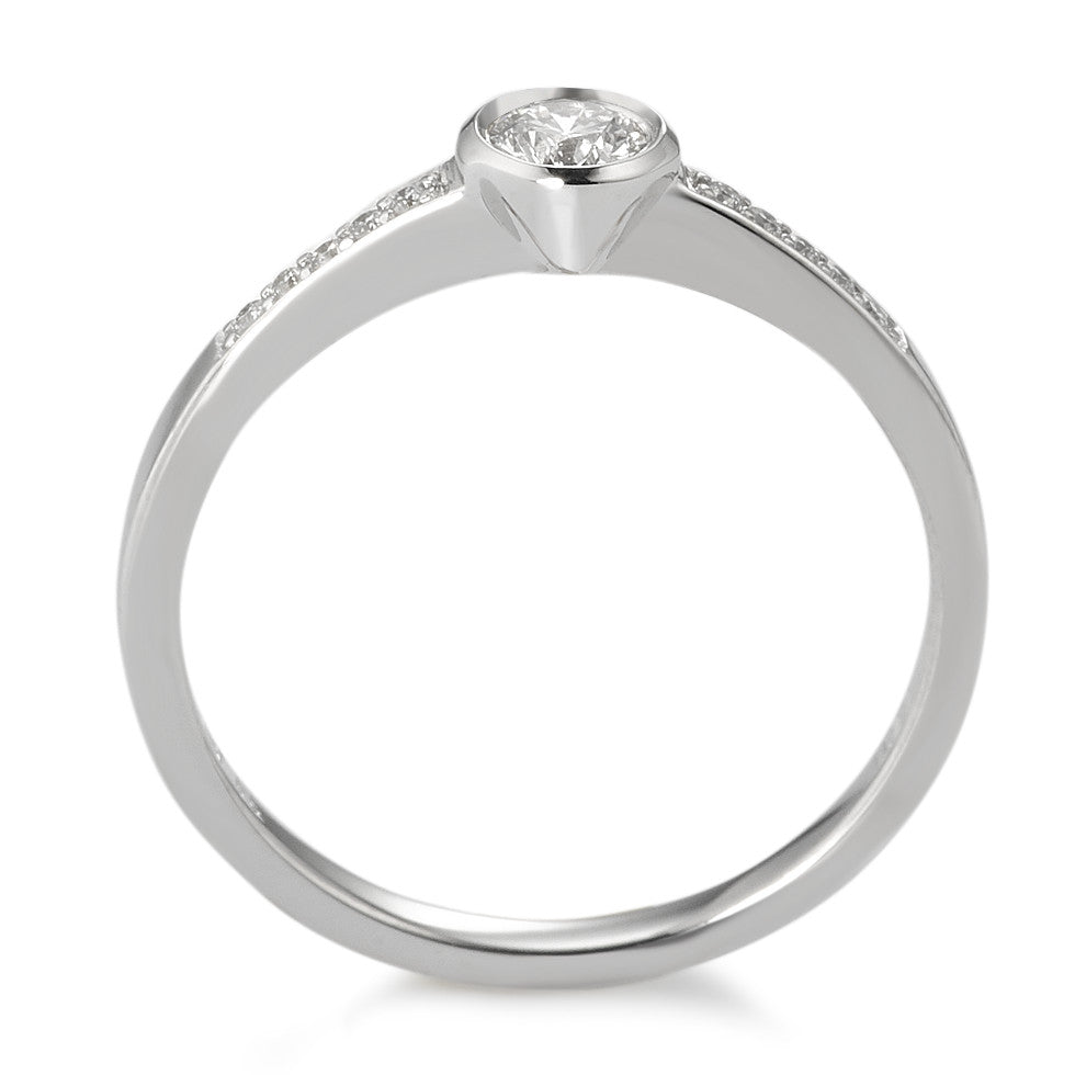 Solitaire ring 750/18K hvidguld Diamant hvid , 0.22 ct, 11 Sten , [Brillant], w-si Ø4.5 mm