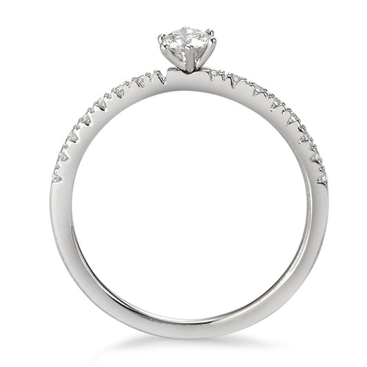 Solitaire ring 750/18K hvidguld Diamant hvid , 0.25 ct, 17 Sten , [Brillant], w-si