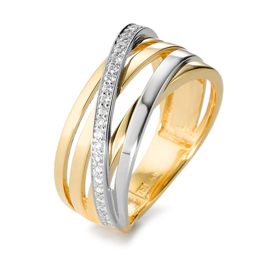 Ringe 750/18K guld, 750/18K hvidguld Diamant hvid , 0.14 ct, 28 Sten , [Brillant], w-si