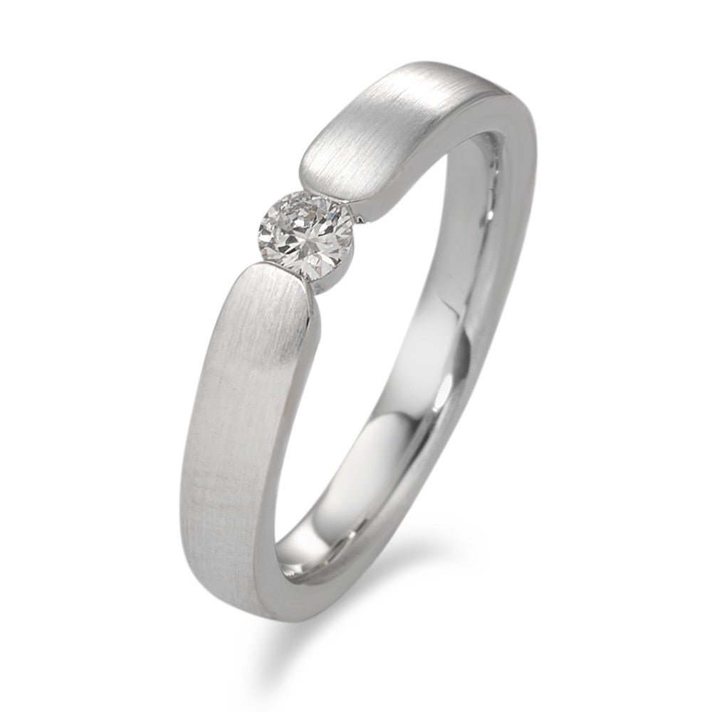 Solitaire ring 750/18K hvidguld Diamant hvid , 0.15 ct, [Brillant], w-si