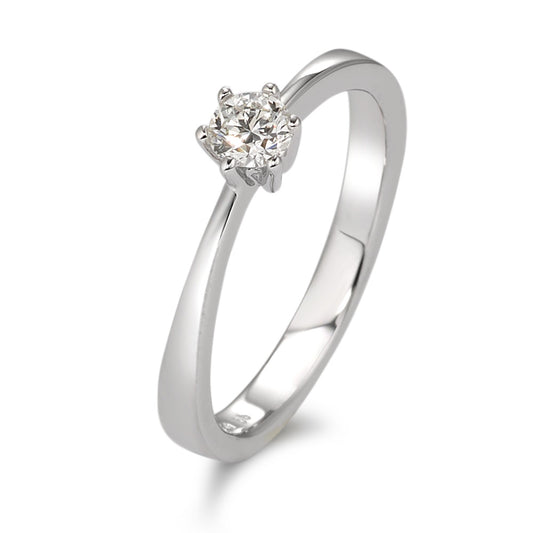 Solitaire ring 750/18K hvidguld Diamant hvid , 0.20 ct, [Brillant], w-si