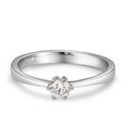 Solitaire ring 750/18K hvidguld Diamant hvid , 0.20 ct, [Brillant], w-si
