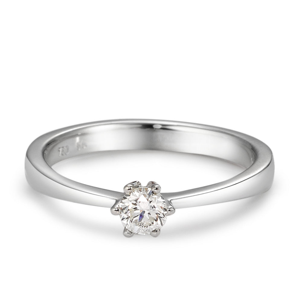Solitaire ring 750/18K hvidguld Diamant hvid , 0.20 ct, [Brillant], w-si