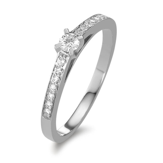 Ringe 750/18K hvidguld Diamant 0.17 ct, 15 Sten , w-si