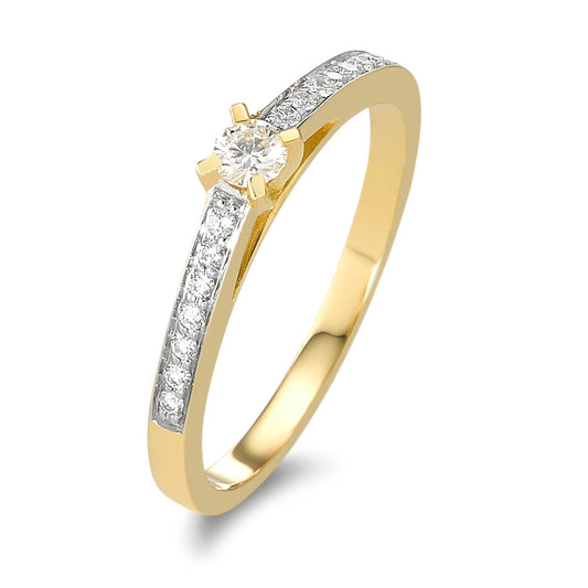 Ringe 750/18K guld Diamant 0.17 ct, 15 Sten , w-si