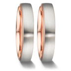 Partnerringe 750/18K rødguld, 750/18K hvidguld