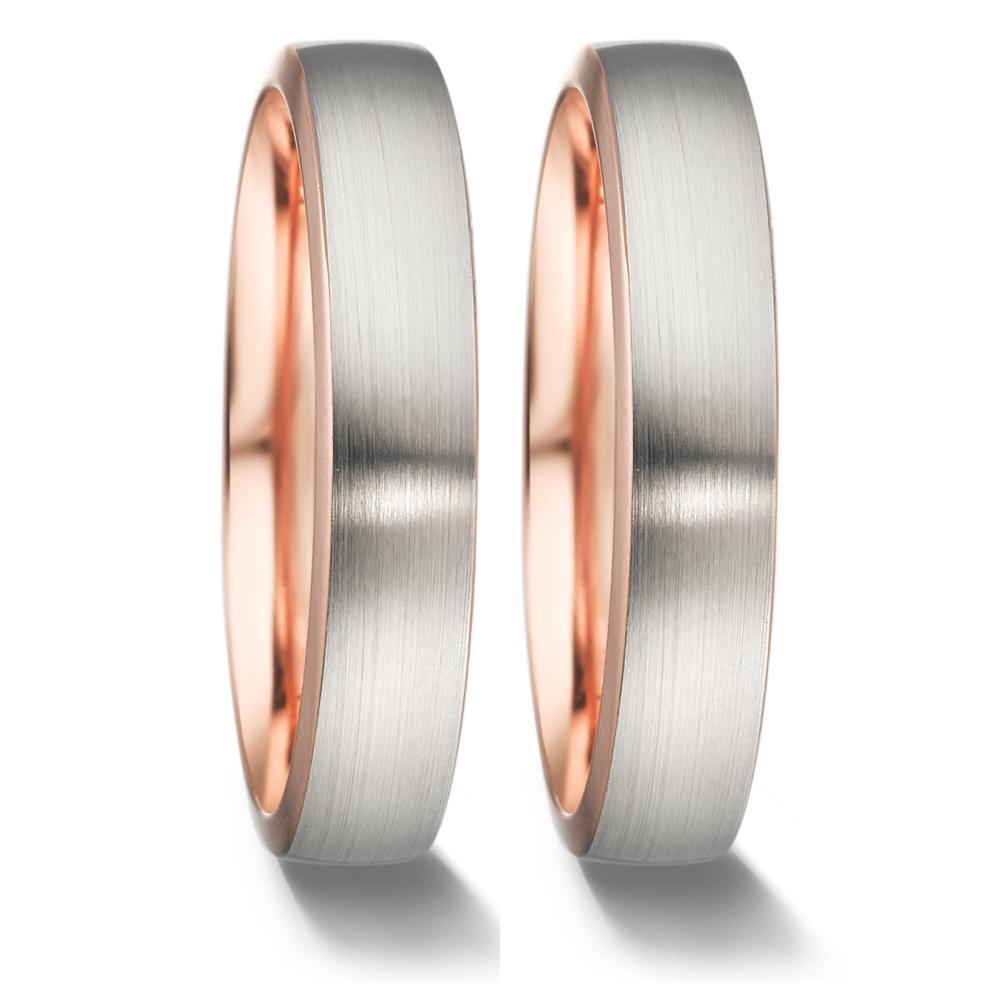 Partnerringe 750/18K rødguld, 750/18K hvidguld