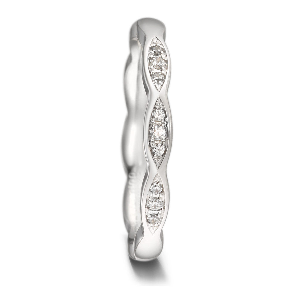 Partnerringe 750/18K hvidguld Diamant 0.06 ct, 9 Sten , tw-vsi