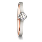 Solitaire ring 750/18K rødguld, 750/18K hvidguld Diamant 0.25 ct, tw-vsi