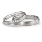 Partnerringe 750/18K hvidguld Diamant 0.036 ct, 5 Sten , tw-vsi