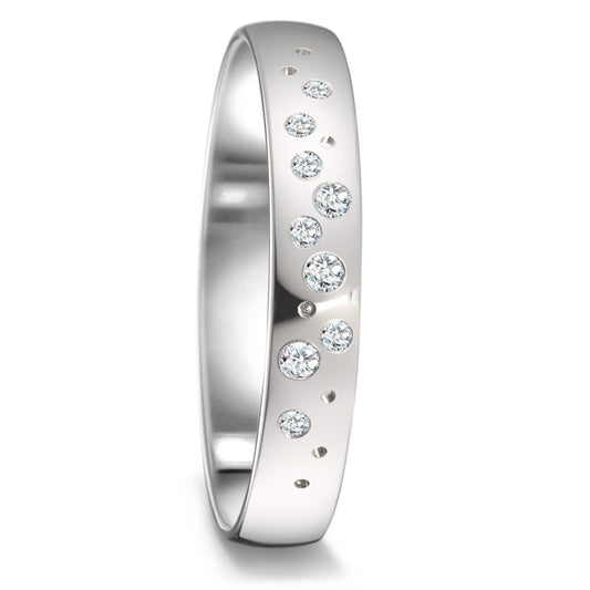 Partnerringe 750/18K hvidguld Diamant 0.087 ct, 9 Sten , tw-si