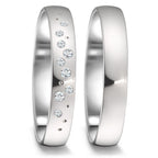Partnerringe 750/18K hvidguld Diamant 0.087 ct, 9 Sten , tw-si