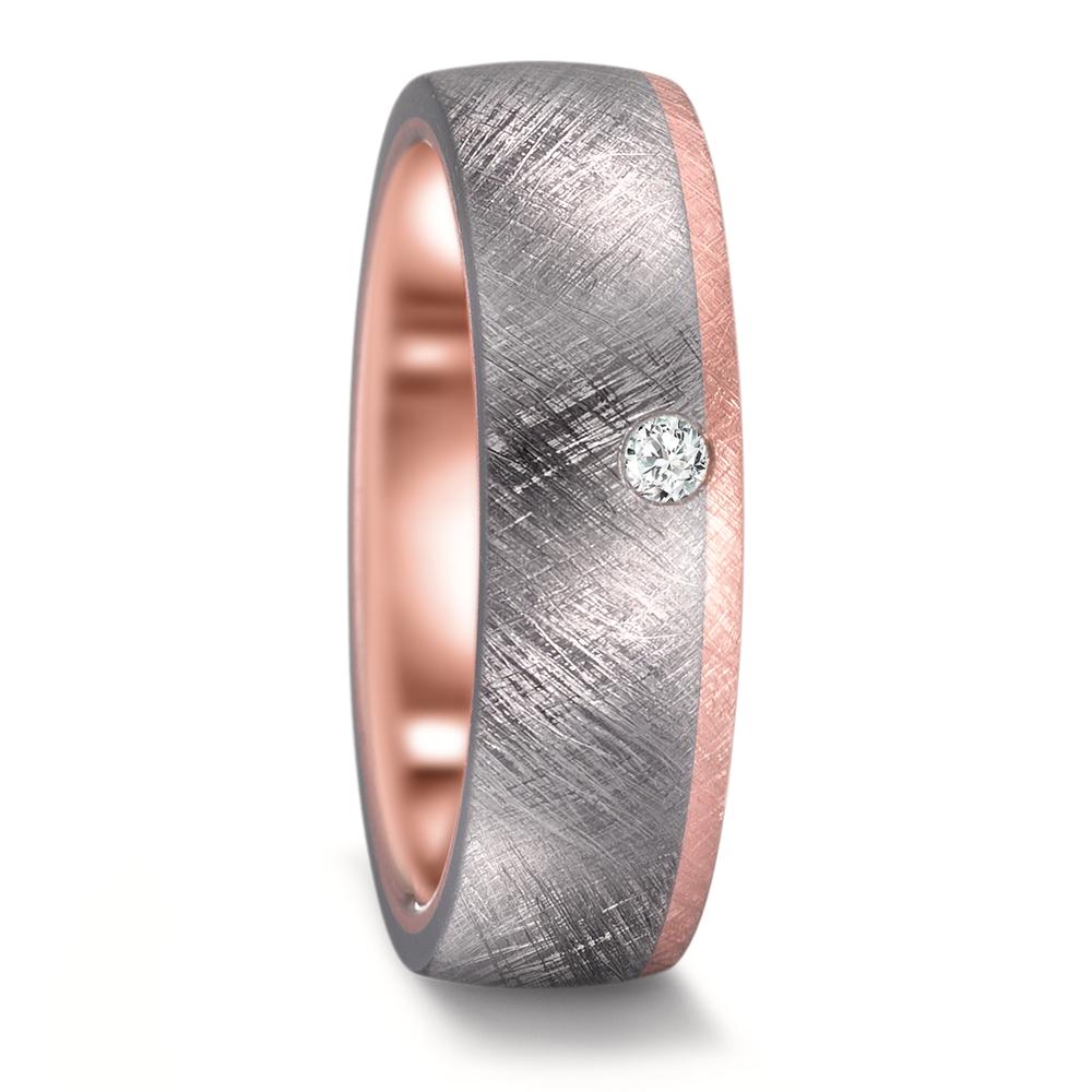 Partnerringe 999 tantal, 585/14K roseguld Diamant 0.03 ct, w-si