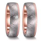 Partnerringe 999 tantal, 585/14K roseguld Diamant 0.03 ct, w-si
