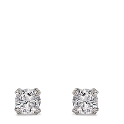 Ørestikker Sølv Zirconia rhodineret Ø8.5 mm