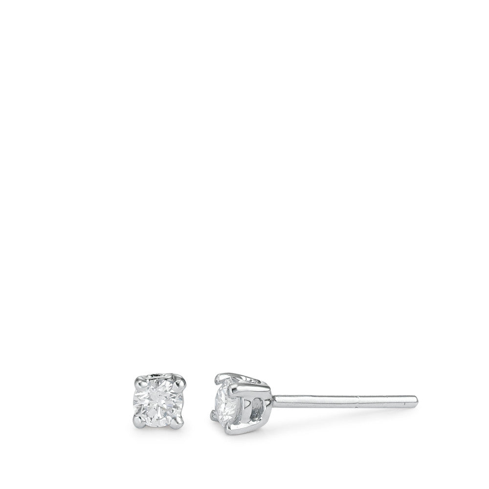 Ørestikker 750/18K hvidguld Diamant hvid , 0.25 ct, 2 Sten , [Brillant], w-si Ø3.5 mm