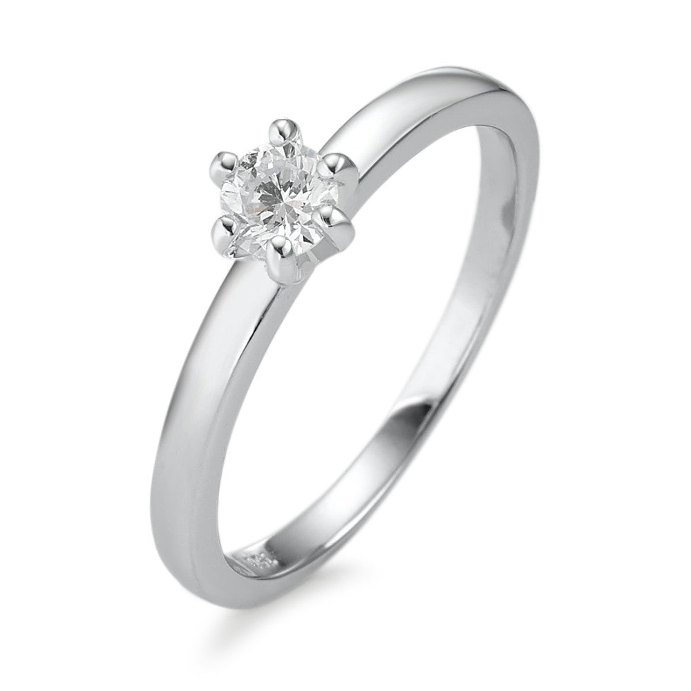 Solitaire ring 750/18K hvidguld Diamant hvid , 0.25 ct, [Brillant], w-si