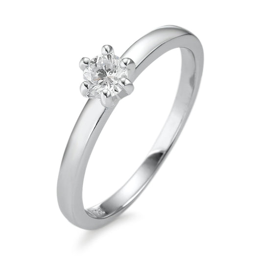 Solitaire ring 750/18K hvidguld Diamant hvid , 0.25 ct, [Brillant], w-si