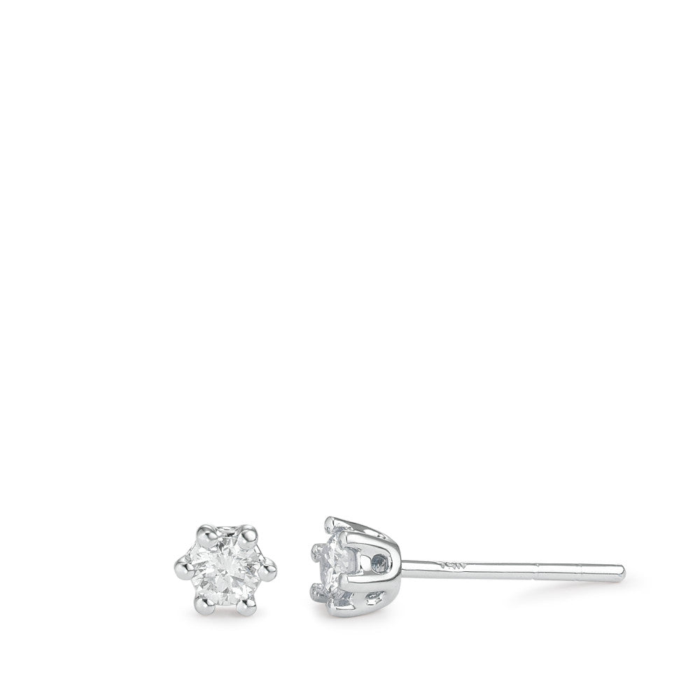 Ørestikker 750/18K hvidguld Diamant hvid , 0.25 ct, 2 Sten , [Brillant], w-si Ø4 mm