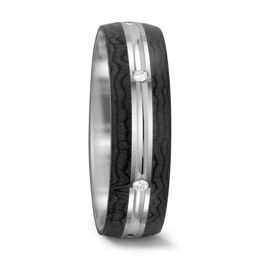 Ringe 585/14 K hvidguld, Kulstof Diamant 0.06 ct, 6 Sten , tw-si