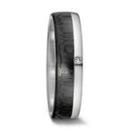 Partnerringe 585/14 K hvidguld, Kulstof Diamant 0.01 ct, tw-si
