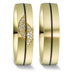 Partnerringe 585/14K guld, Kulstof