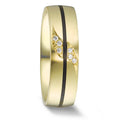 Partnerringe 585/14K guld, Kulstof Diamant 0.048 ct, 6 Sten , w-si