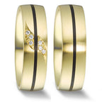 Partnerringe 585/14K guld, Kulstof
