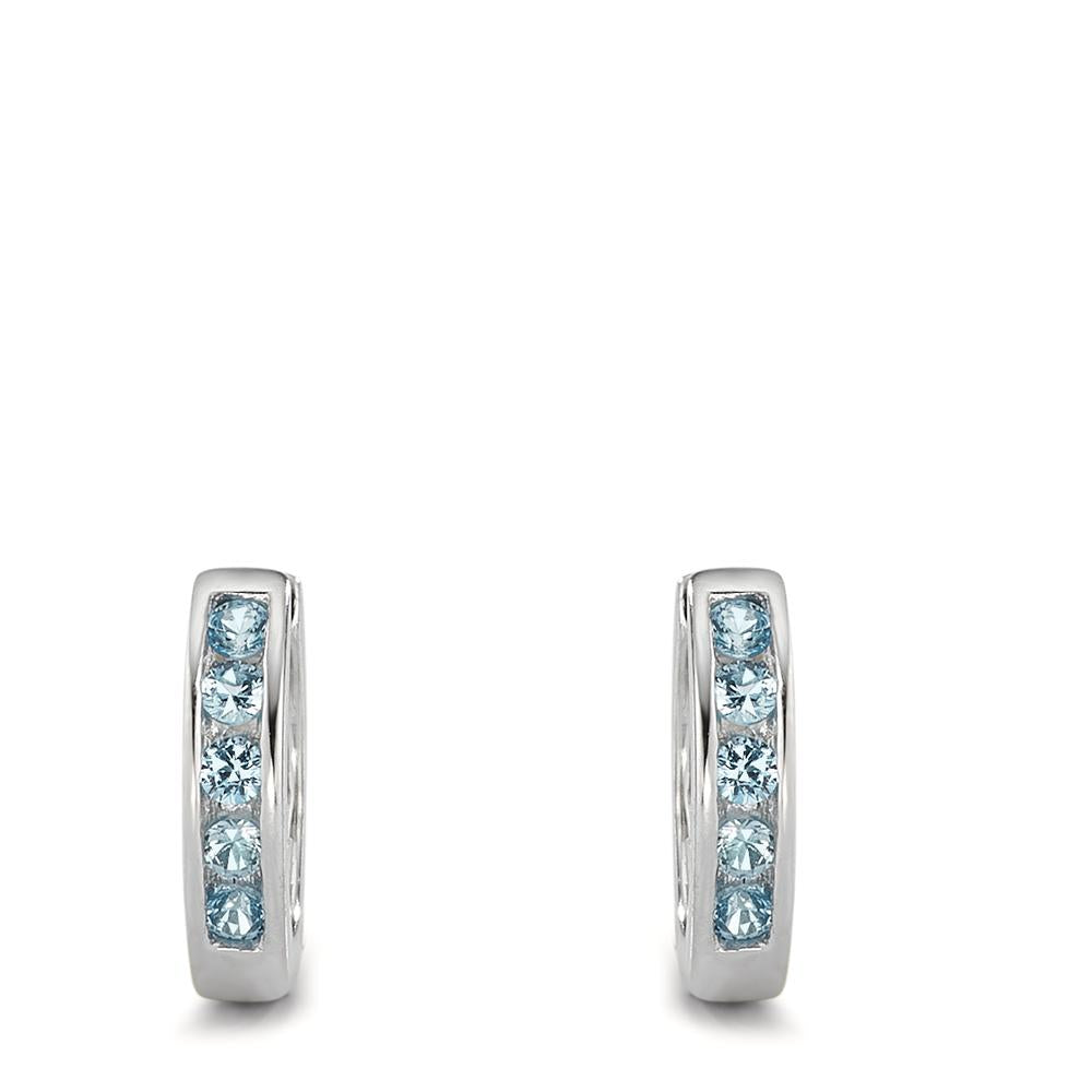 Click kreoler Sølv Zirconia lyseblå rhodineret
