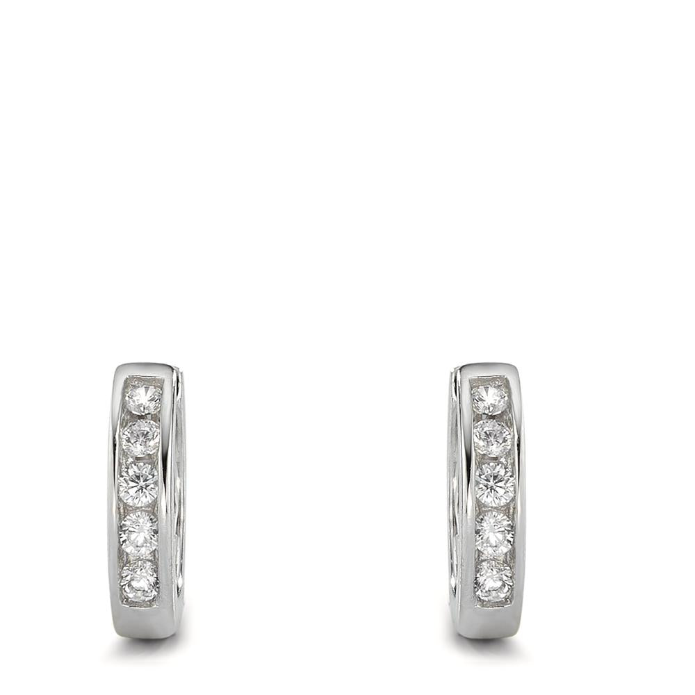 Click kreoler Sølv Zirconia hvid rhodineret