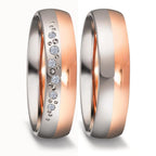 Partnerringe 750/18K hvidguld, 750/18K roseguld