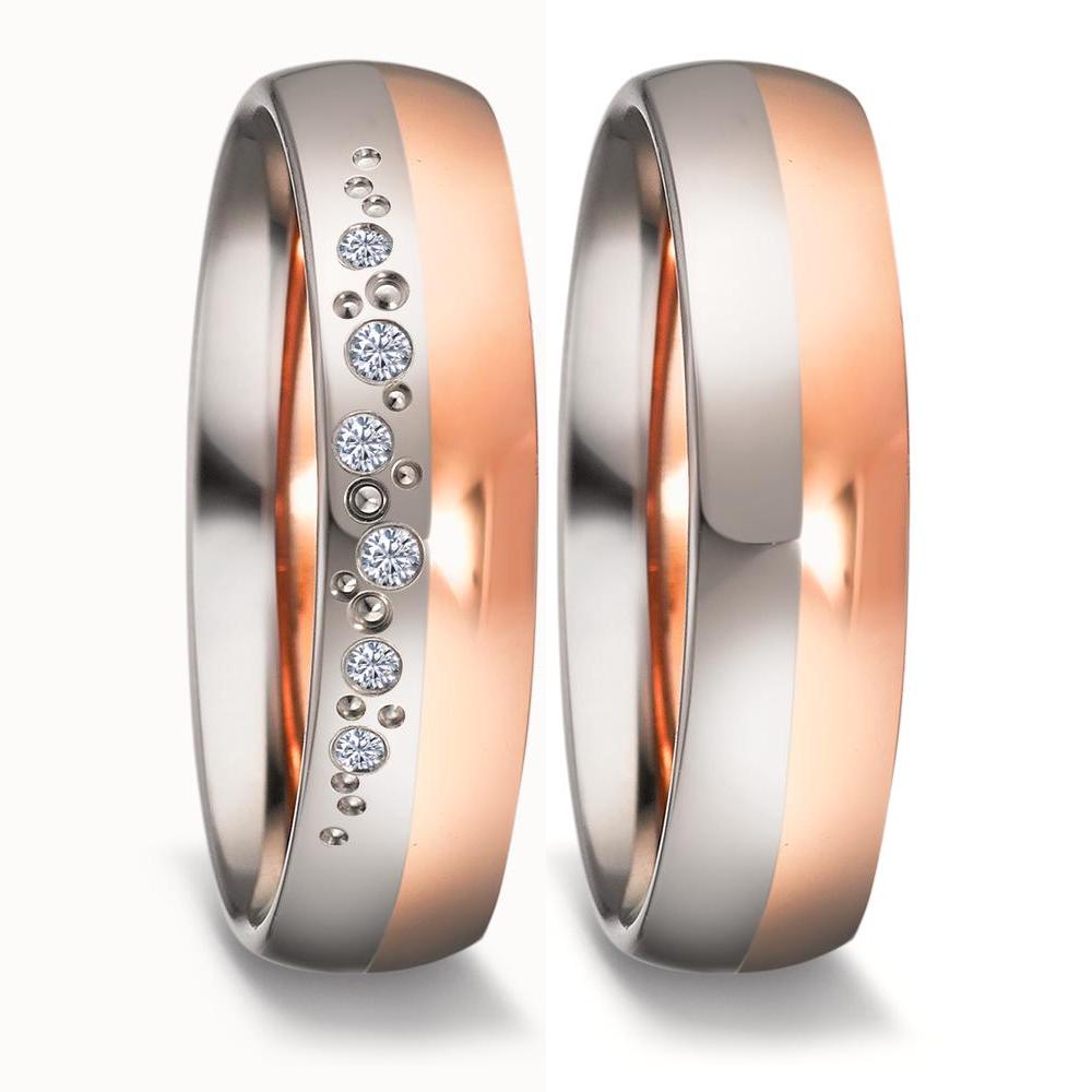 Partnerringe 750/18K hvidguld, 750/18K roseguld