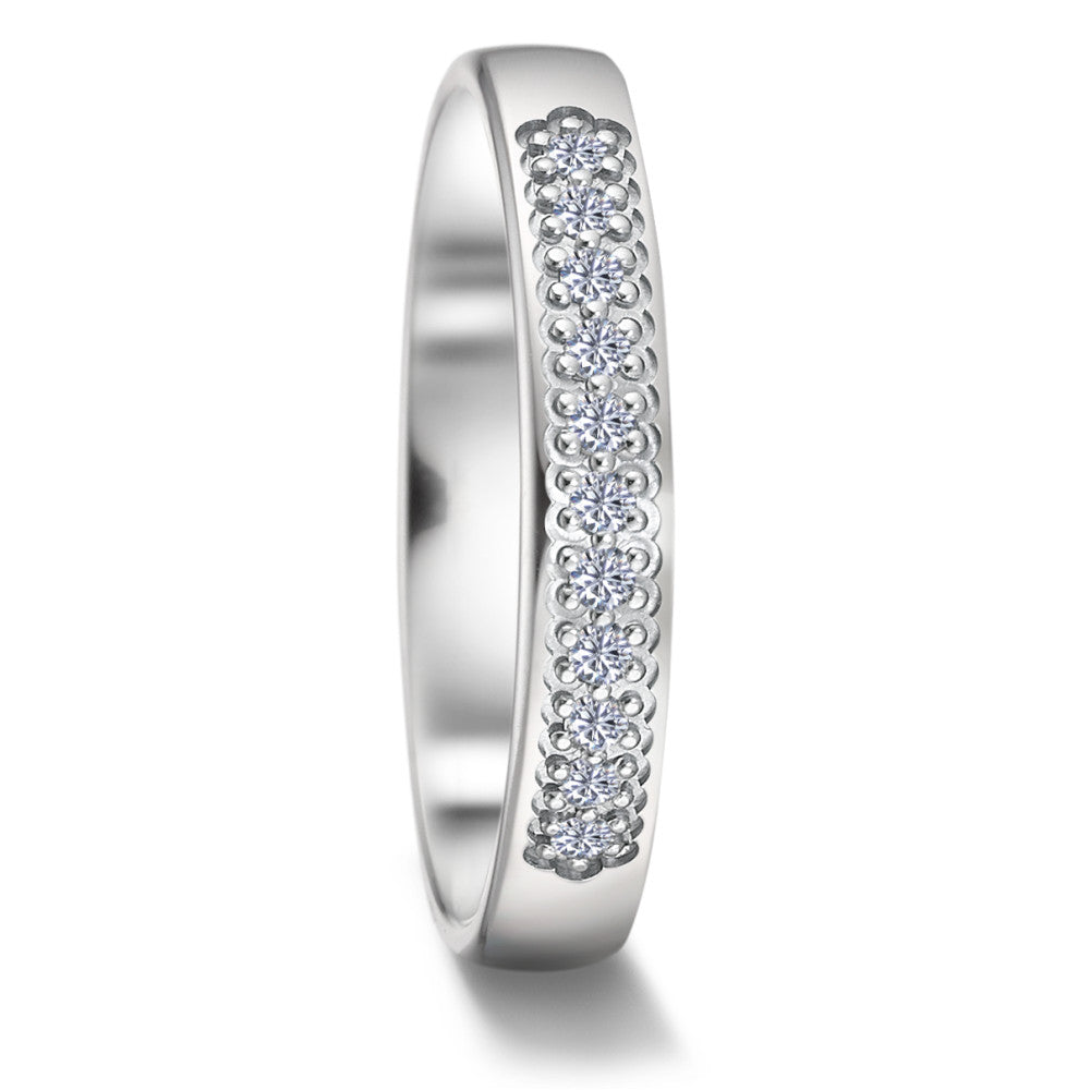 Partnerringe 750/18K hvidguld Diamant 0.11 ct, 11 Sten , tw-vsi