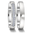 Partnerringe 750/18K hvidguld Diamant 0.11 ct, 11 Sten , tw-vsi