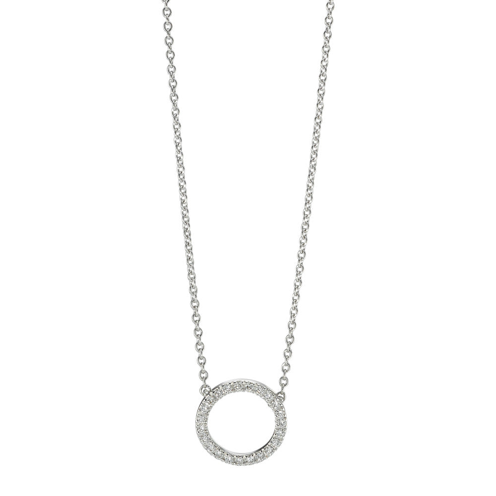 Collier 750/18K hvidguld Diamant 0.115 ct, w-si 42 cm Ø10 mm