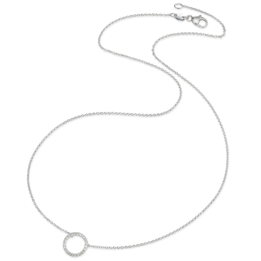 Collier 750/18K hvidguld Diamant 0.115 ct, w-si 42 cm Ø10 mm