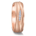 Partnerringe 750/18K rødguld Diamant 0.077 ct, 5 Sten , w-si