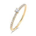 Solitaire ring 750/18K guld Diamant 0.25 ct, 17 Sten , w-si