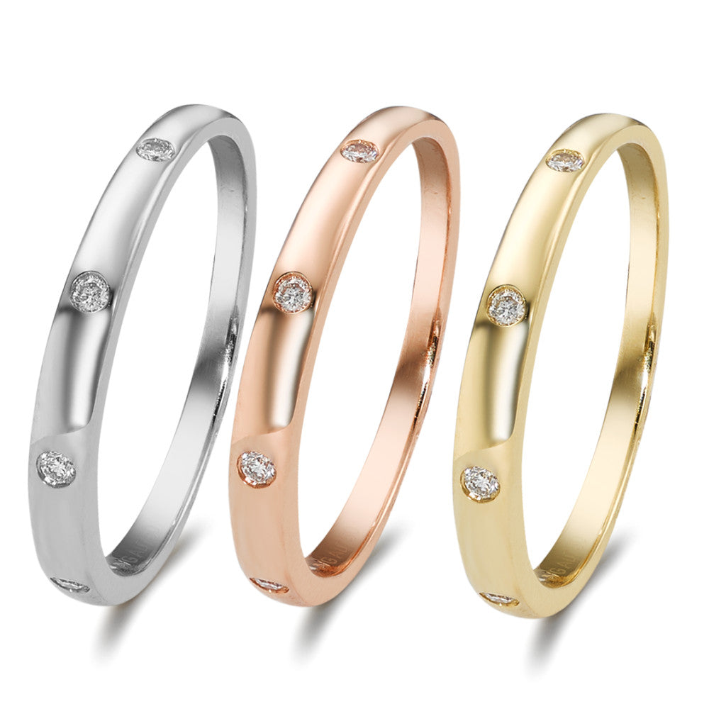 Indsæt ring 750/18K hvidguld, 750/18K guld, 750/18K rødguld Diamant 0.13 ct, 13 Sten , w-si