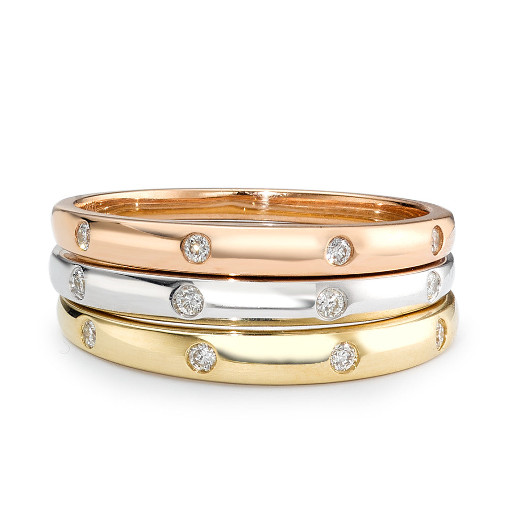 Indsæt ring 750/18K hvidguld, 750/18K guld, 750/18K rødguld Diamant 0.13 ct, 13 Sten , w-si