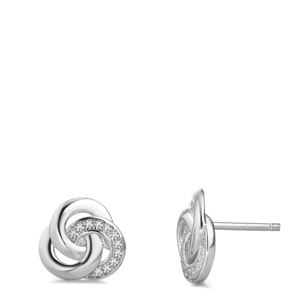 Ørestikker Sølv Zirconia rhodineret Ø10 mm