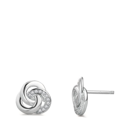 Ørestikker Sølv Zirconia rhodineret Ø10 mm