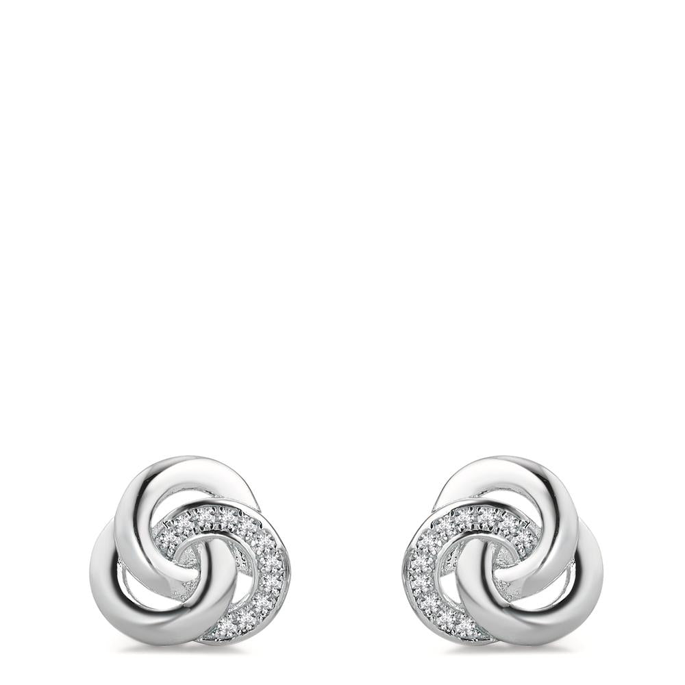 Ørestikker Sølv Zirconia rhodineret Ø10 mm
