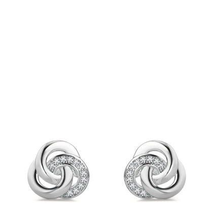 Ørestikker Sølv Zirconia rhodineret Ø10 mm