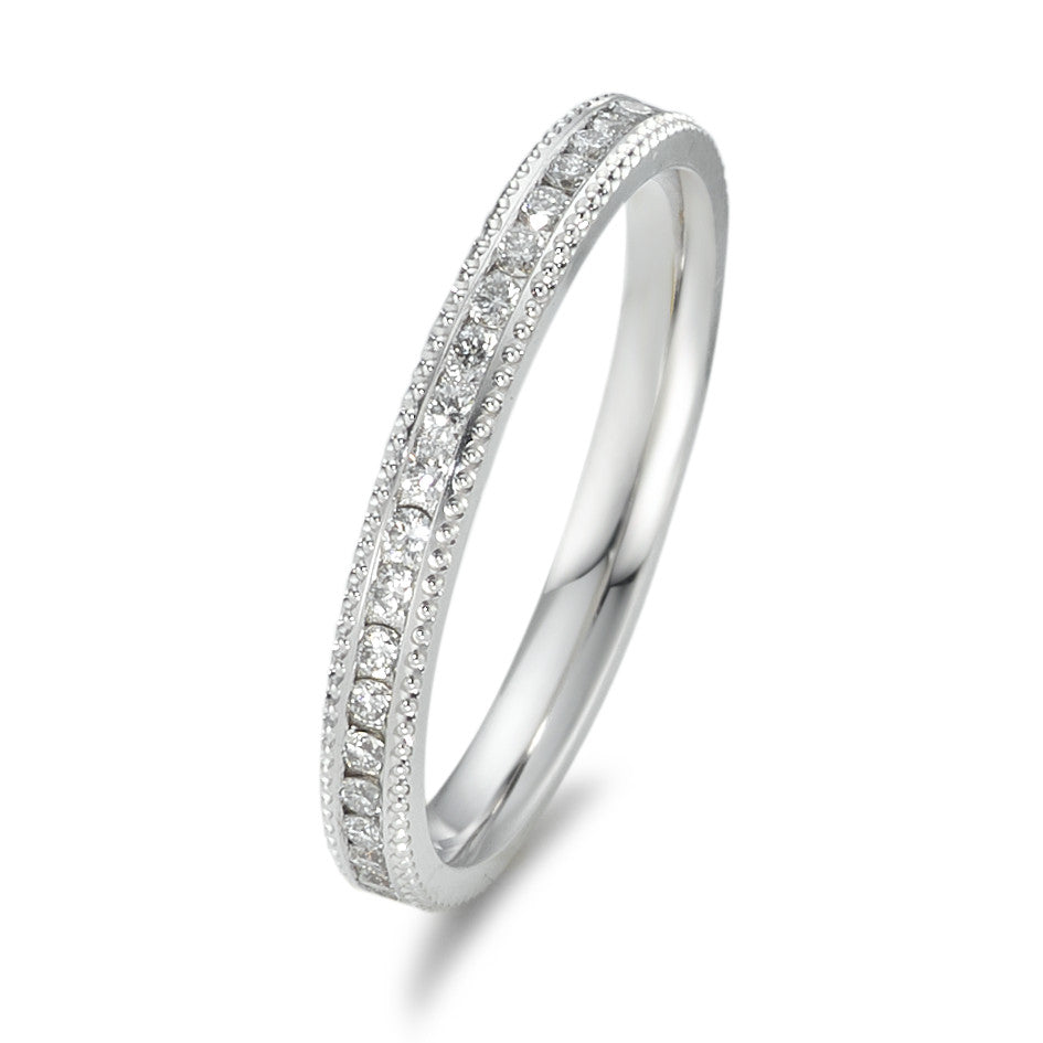 Memory ring 750/18K hvidguld Diamant 0.41 ct, 41 Sten , w-si