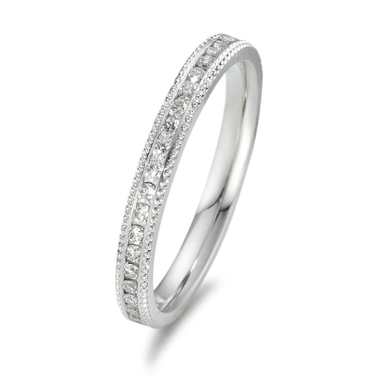 Memory ring 750/18K hvidguld Diamant 0.41 ct, 41 Sten , w-si