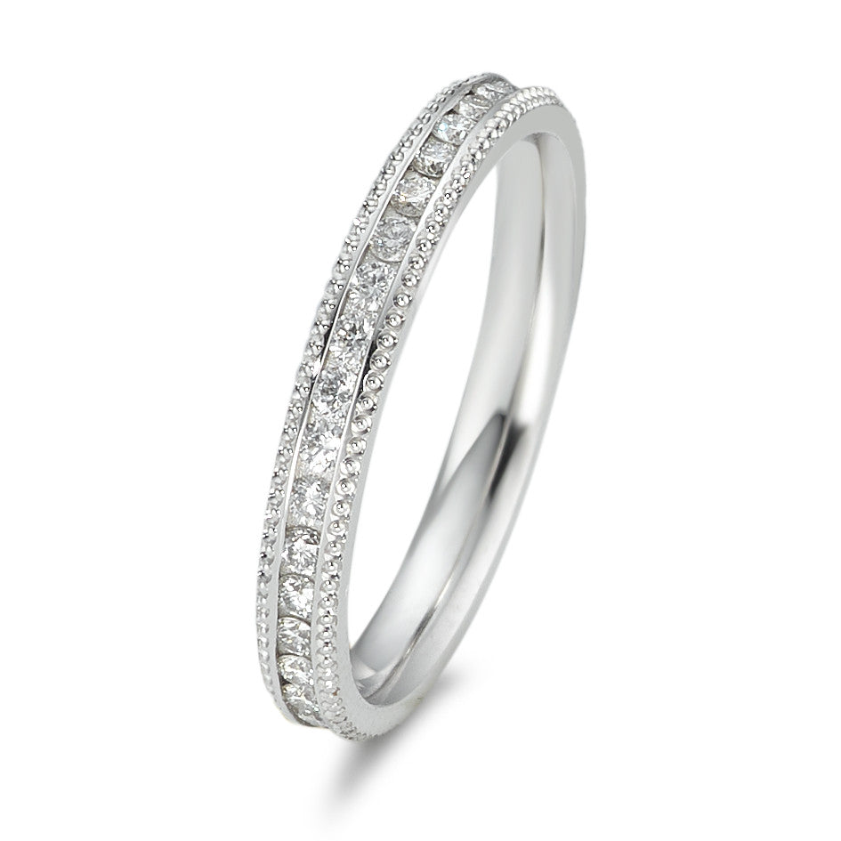 Memory ring 750/18K hvidguld Diamant 0.532 ct, 38 Sten , w-si