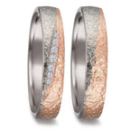 Partnerringe 750/18K hvidguld, 750/18K roseguld