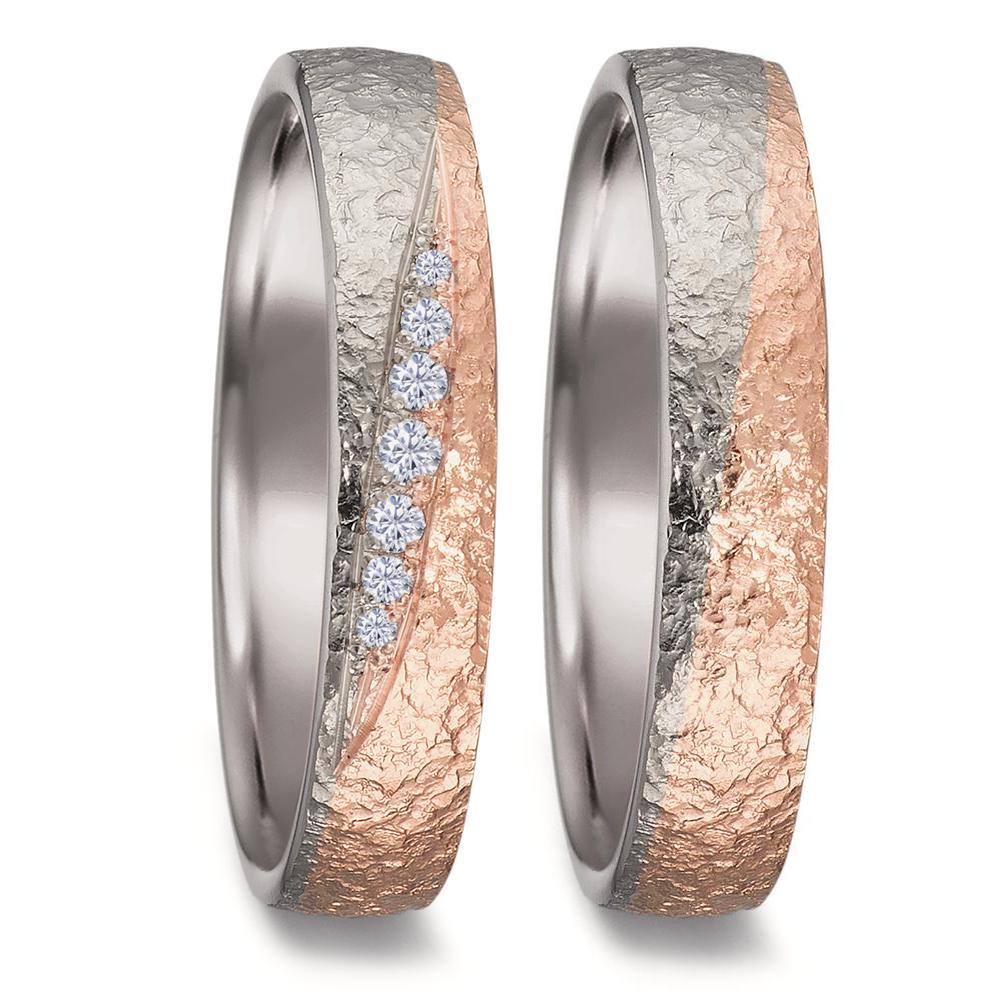 Partnerringe 750/18K hvidguld, 750/18K roseguld