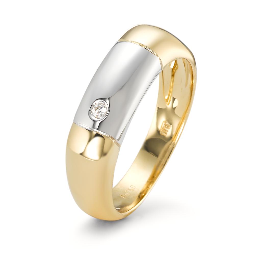 Ringe 750/18K guld, 750/18K hvidguld Diamant 0.02 ct, w-si